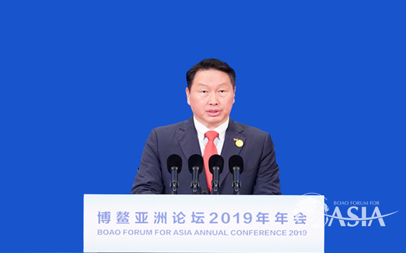 CHEY Taewon, Chairman of SK Group, delivered a speech at the Opening Plenary of the BFA Annual Conference 2019？ 